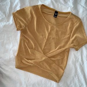 Gold crop top